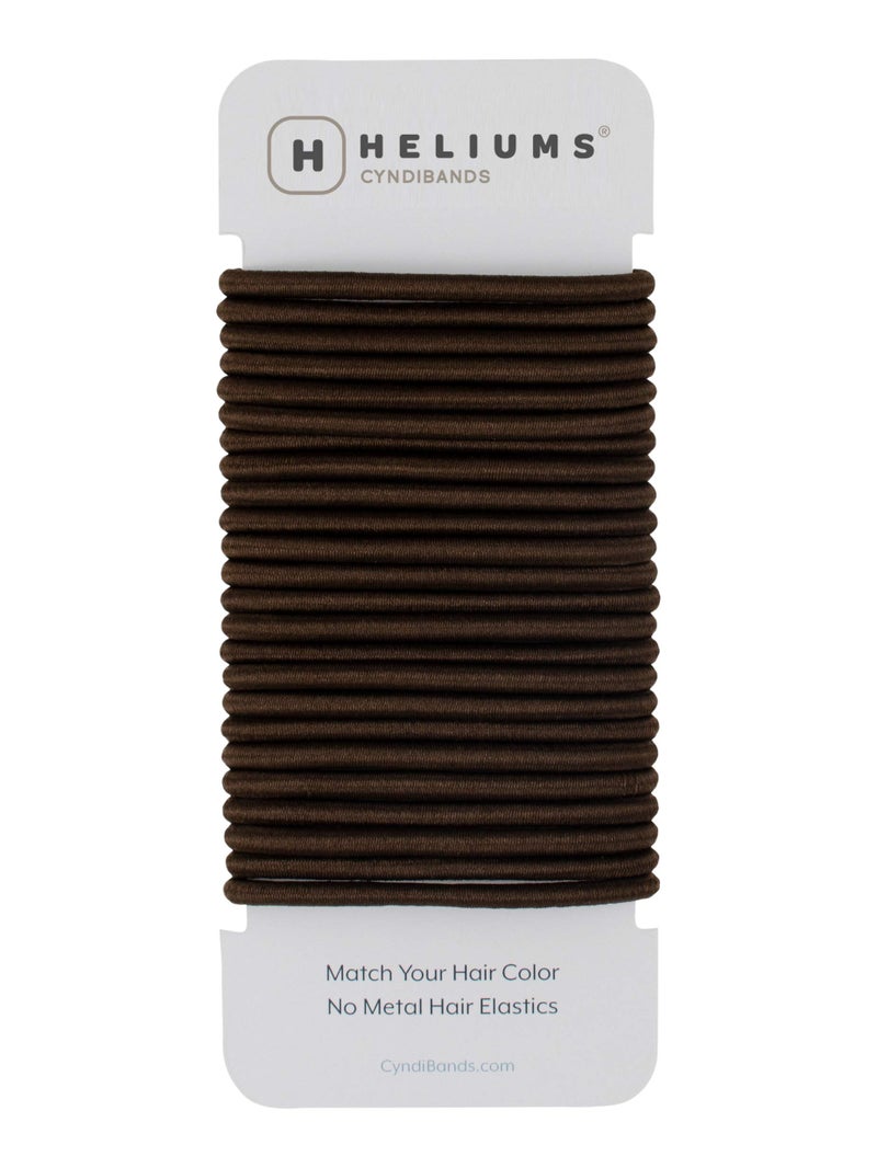 Cyndibands Elastic Hair Ties â€“ Dark Brown - No Damage 4mm Ponytail Holders for Women & Kids, 24-Pack Hair Elastics in Neutral Colors - Image 1